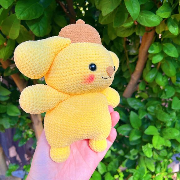 Sanrio Pompompurin Detective Plush | Kawaii Crochet Dog | Amigurumi Yellow Puppy - Picture 5 of 11